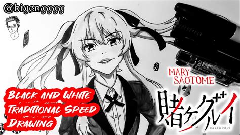 How To Draw Mary Saotome Kakegurui Traditional Speed Drawing Youtube