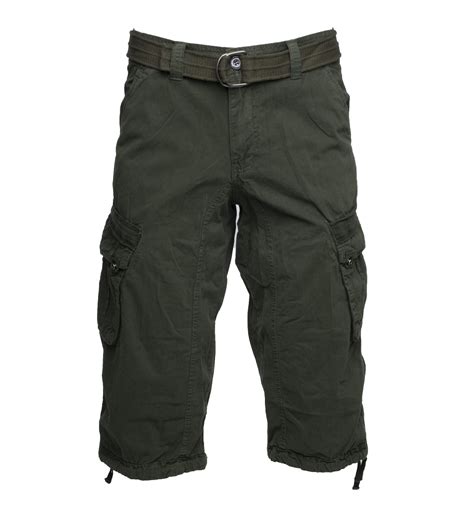 x ray men s belted tactical cargo long shorts 18 inseam below knee length multi pocket 3 4