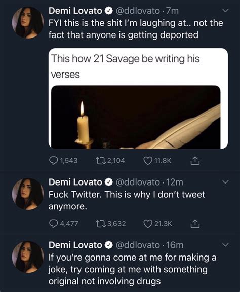 Demi Lovato Deletes Twitter After Getting Dragged For Saying 21 Savage