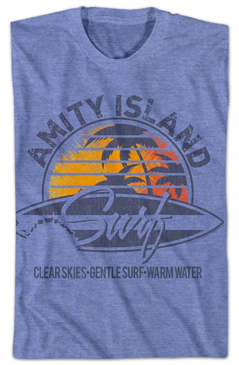 Retro Amity Island Surf Logo Jaws T Shirt