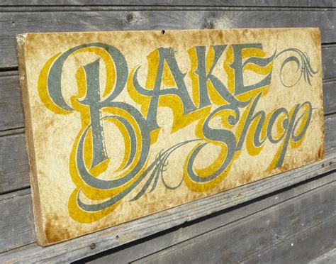 Bake Shop Sign Faux Vintage Original Hand Painted Wood Sign Etsy