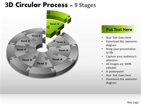 3d Circular Process Cycle Diagram Chart 10 Stages Design 3 Powerpoint