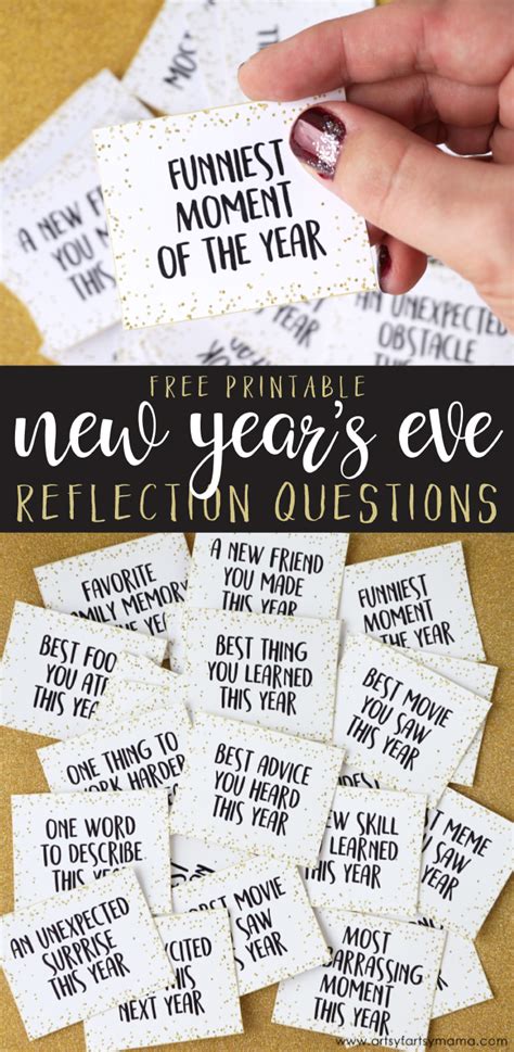 Free Printable New Years Eve Reflection Questions Artsy Fartsy Mama