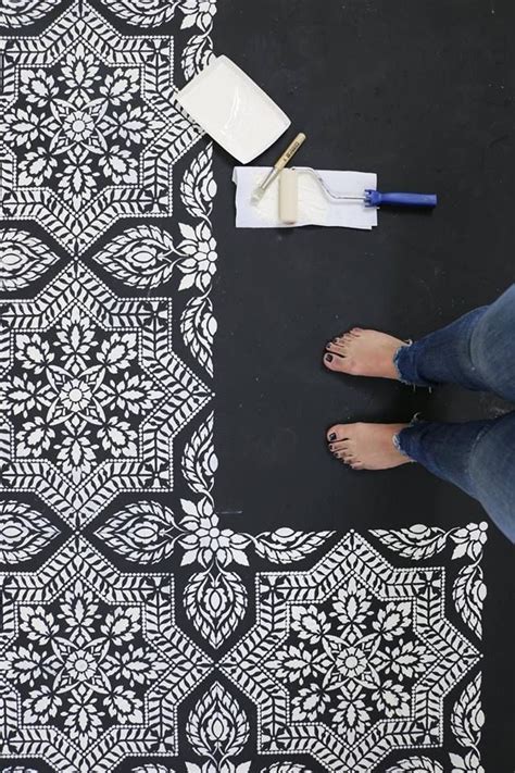Alhambra Tile Wall Stencil Pattern Cement Floor Stenciled Floor