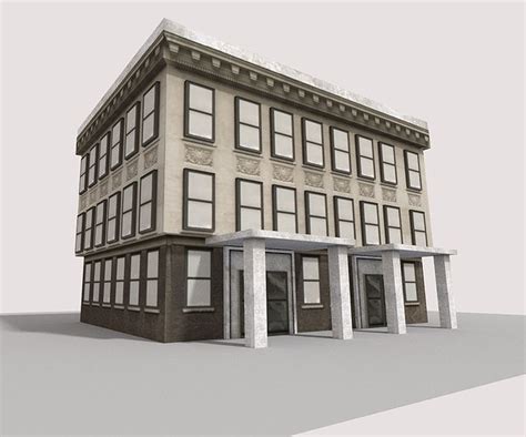 Low Poly City Building 3d Cgtrader