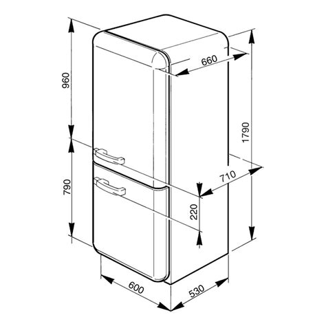 Size guide for standard refrigerator dimensions for a variety of types, including how to measure so you get the right one for in home improvement. Smeg FAB32YVE dimensions | Fridge dimensions, Smeg ...
