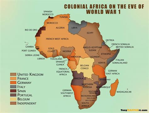 Map Of Colonized Africa In 1914 Tony Mapped It