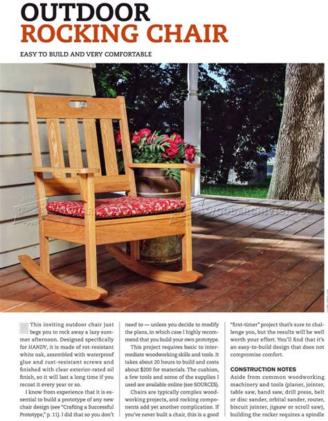 Outdoor Rocking Chair Plans • Woodarchivist