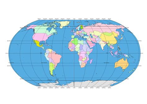 3d World Map With Latitude And Longitude