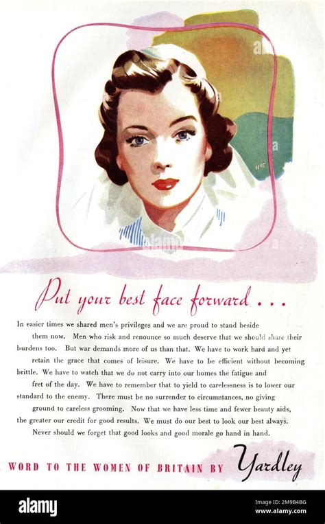 Advert Yardley Cosmetics Encouraging Women To Keep Their Standards Up During Ww2 Put Your