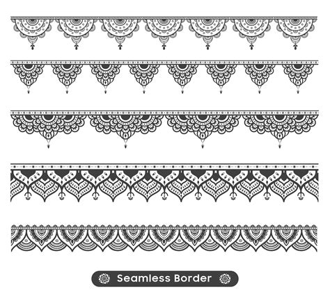Seamless Mandala Border Set 690830 Vector Art at Vecteezy