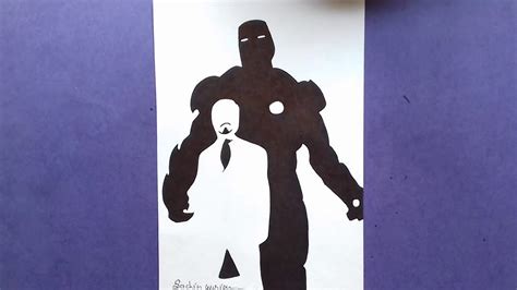Iron Man Tony Stark Black And White Sketch Art By Sachin Youtube