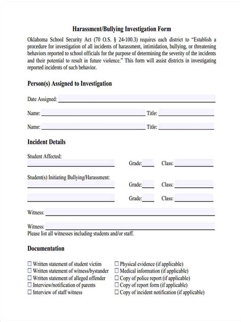 Free 9 Harassment Complaint Forms In Pdf Ms Word