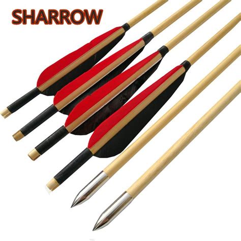 612pcs 31 Archery Wooden Arrows Wood Shaft Handmade 5 Turkey Feather
