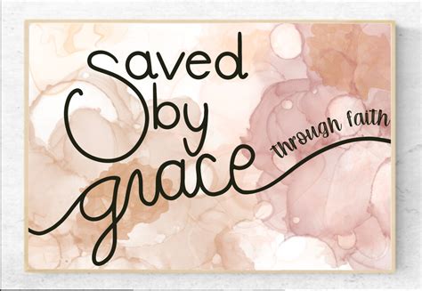 Saved By Grace Bible Verse Png For Home Decor Journals Or Etsy