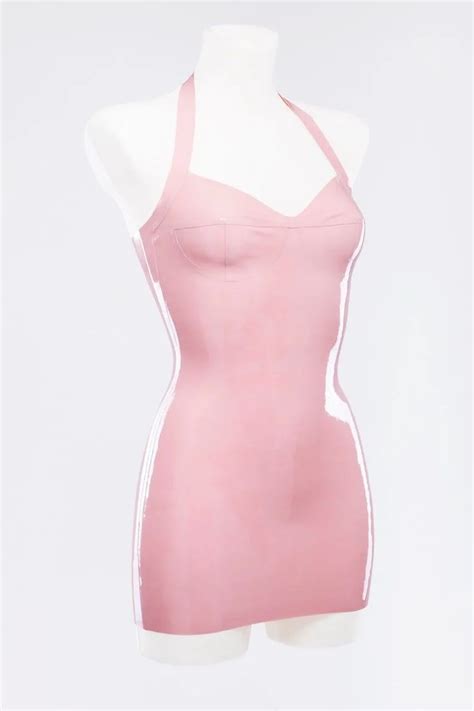 Light Pink Latex Dress With Molded Cups Latex Magic