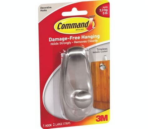 3m 17063bn Command Decorative Hook With Adhesive Large Brushed