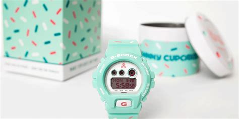 There is also speckles of pink, white and blue dots scattered across the. Casio G-Shock X Johnny Cupcakes | Dieline