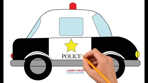 How To Draw A Police Car For Kids Step By Step