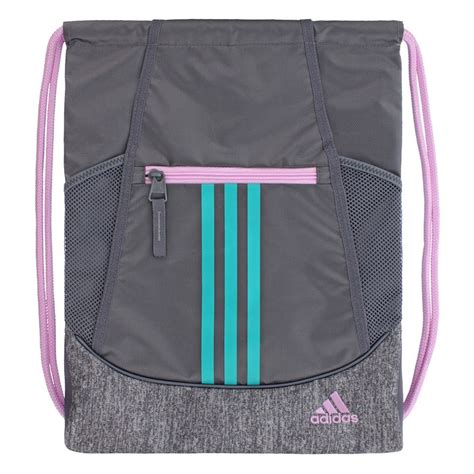 Adidas Alliance Drawstring Backpack Grey Backpacks Drawstring