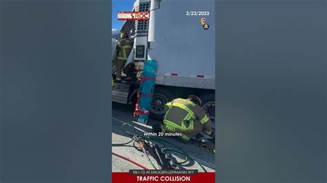 Three Tractor Trailers Involved In A Traffic Collision On Eastbound I