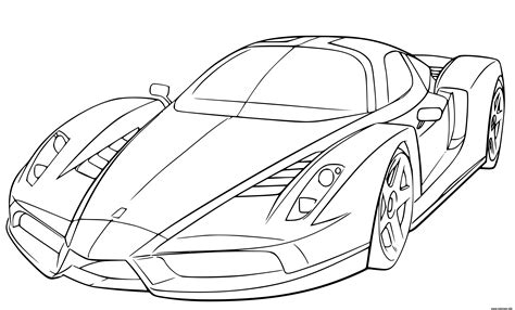 Coloriage Ferrari Enzo Supercar 660 Chevaux Puissance Dessin Ferrari à