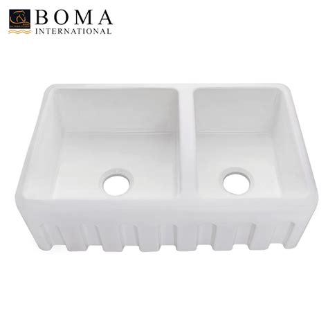 Thermocast wyndham drop in acrylic 33 in 1 hole double bowl. Boma Kitchen Ceramic White Double Apron Sink - Buy Kitchen ...
