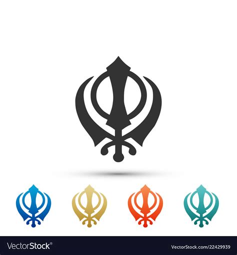 Sikhism Religion Khanda Symbol Khanda Sikh Symbol Vector Image