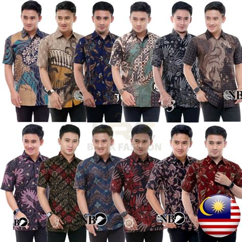 Restock ‼️kemeja Batik Lelaki Lengan Pendek Batik Shirt Baju Batik Lelaki Size Malaysia Batik