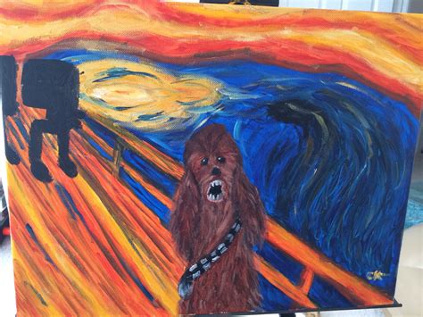 Chewbacca Meets The Scream Painting Art Chewbacca