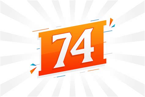 74 Number Vector Font Alphabet Number 74 With Decorative Element Stock