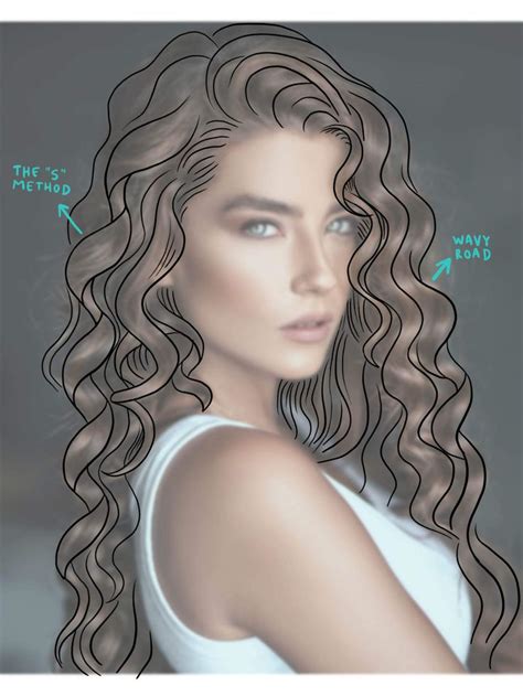 How To Draw Curly And Wavy Hair Using Procreate Curly Hair Drawing