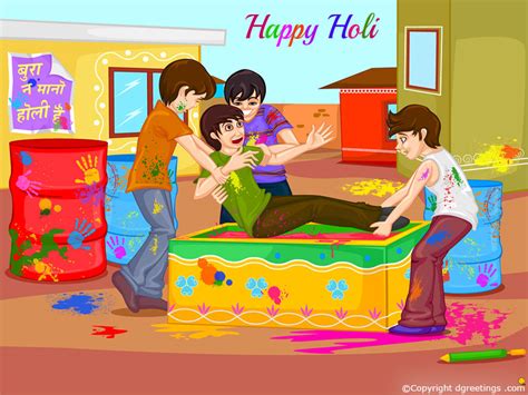 Happy Holi Cartoon 800x600 Wallpaper