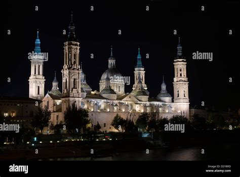 Basilica Cathedral Of Our Lady Of The Pillar River Ebro Zaragoza Aragon
