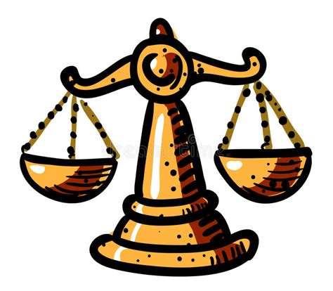 Cartoon Image Of Balance Icon Scales Symbol Stock Vector