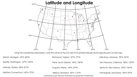 Printable United States Map With Longitude And Latitude Lines Images