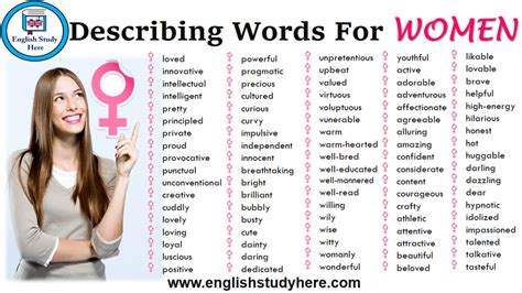 Describing Words For WOMEN - English Study Here