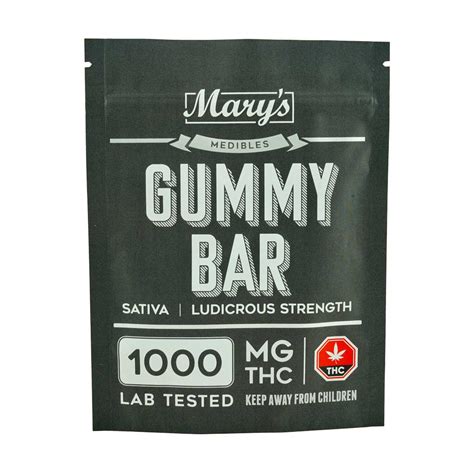 Buy Marys Medibles Gummy Bar Ludicrous Strength 1000mg Sativa Online