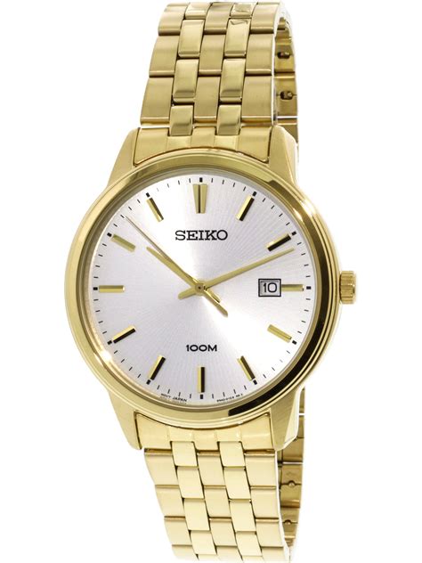 seiko seiko men s sur264 gold stainless steel japanese quartz dress watch