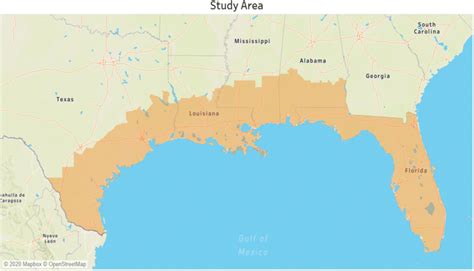 The Study Area In The Us Gulf Coast Region Download Scientific Diagram