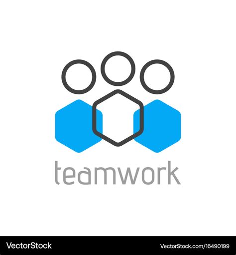 Teamwork Logo Concept Team Person Symbol Vector Image