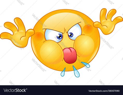 Angry Emoticon With Tongue Out Royalty Free Vector Image