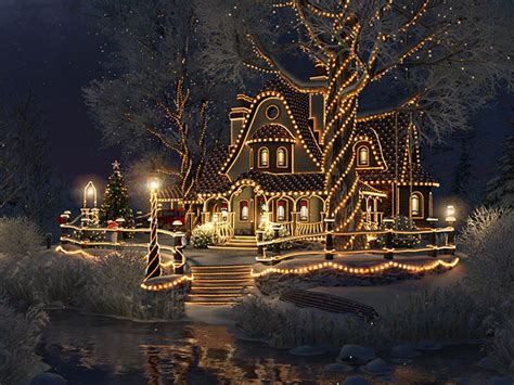 Holidays 3d Screensavers Christmas Cottage
