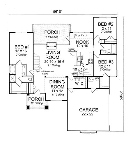 Craftsman House Plan 3 Bedrms 2 Baths 1679 Sq Ft 178 1275