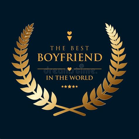 The Best Boyfriend Award Golden Emblem Stock Vector Illustration Of