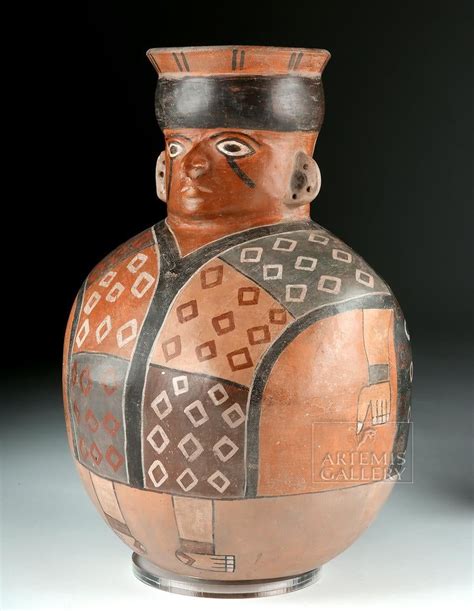 huari polychrome human effigy vessel pre columbian central peru huari wari ca 500 to 1000