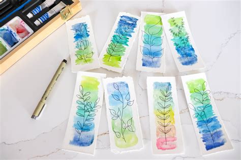 how to make watercolor bookmarks homemade heather