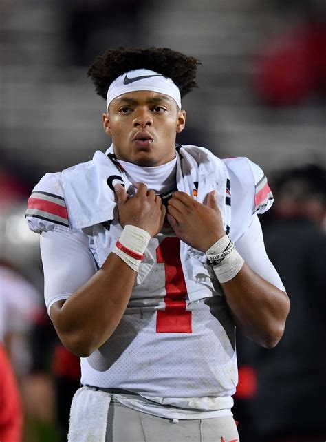 Ohio state quarterback justin fields is displayed after he was chosen by the chicago bears with the 11th pick in the first round of the nfl draft on thursday in cleveland.tony dejak / ap. Why Ohio State's Justin Fields first committed to Penn ...