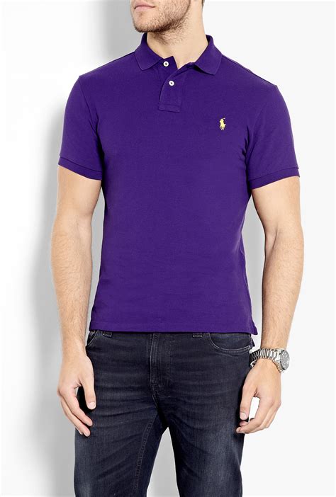 Polo Ralph Lauren Intense Purple Slim Fit Polo Shirt In Purple For Men