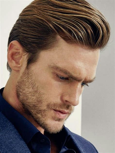 Shiny Pushed Back Pompadour Mens Hairstyles Pompadour Pompadour Men